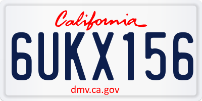 CA license plate 6UKX156