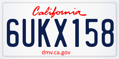 CA license plate 6UKX158