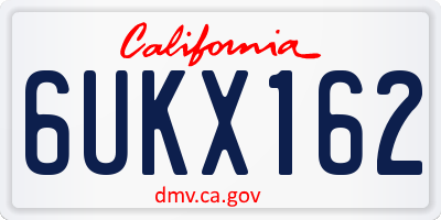 CA license plate 6UKX162