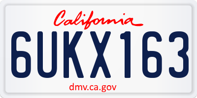 CA license plate 6UKX163