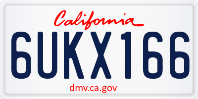 CA license plate 6UKX166