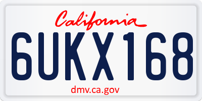 CA license plate 6UKX168