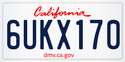 CA license plate 6UKX170