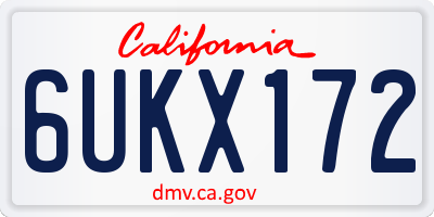 CA license plate 6UKX172