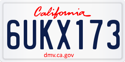 CA license plate 6UKX173