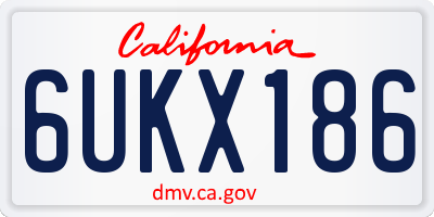 CA license plate 6UKX186