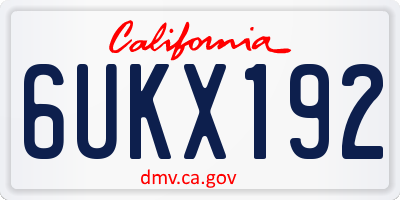 CA license plate 6UKX192