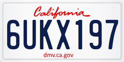 CA license plate 6UKX197