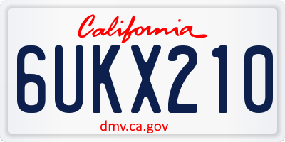 CA license plate 6UKX210