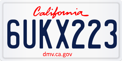 CA license plate 6UKX223