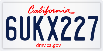 CA license plate 6UKX227