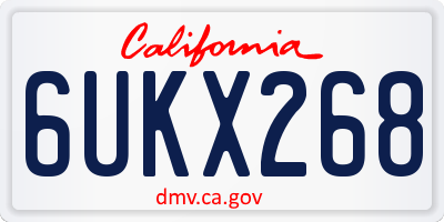 CA license plate 6UKX268