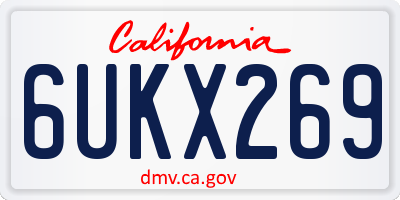 CA license plate 6UKX269