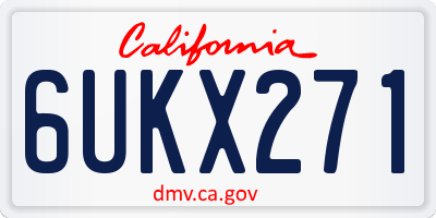 CA license plate 6UKX271