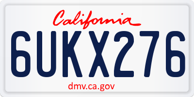 CA license plate 6UKX276