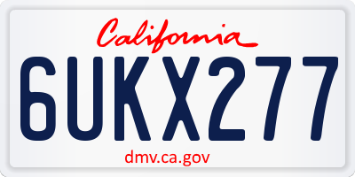 CA license plate 6UKX277