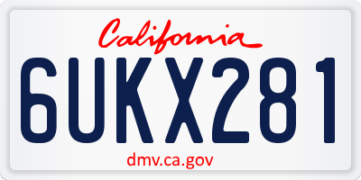 CA license plate 6UKX281