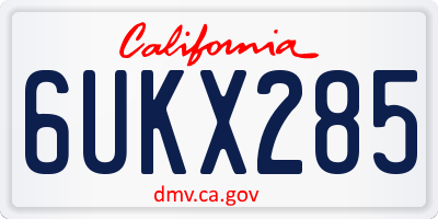 CA license plate 6UKX285