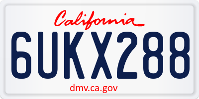 CA license plate 6UKX288