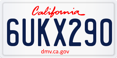 CA license plate 6UKX290