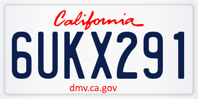 CA license plate 6UKX291