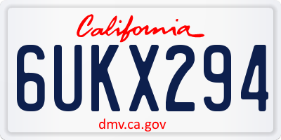 CA license plate 6UKX294