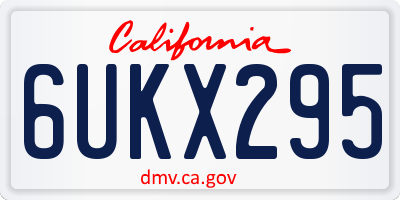 CA license plate 6UKX295
