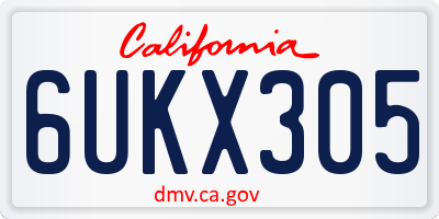 CA license plate 6UKX305