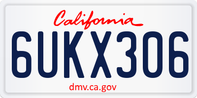 CA license plate 6UKX306