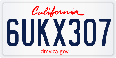 CA license plate 6UKX307
