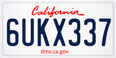 CA license plate 6UKX337