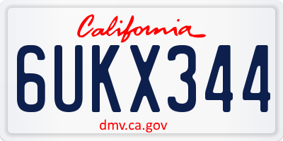 CA license plate 6UKX344