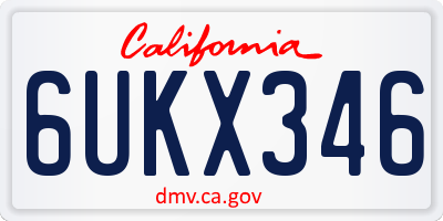 CA license plate 6UKX346