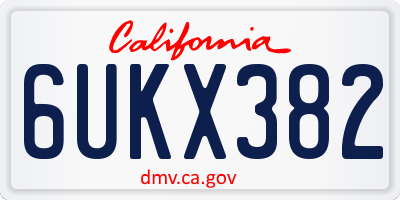CA license plate 6UKX382