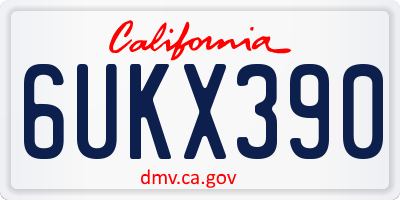 CA license plate 6UKX390