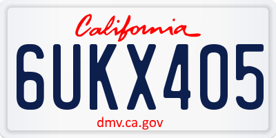 CA license plate 6UKX405