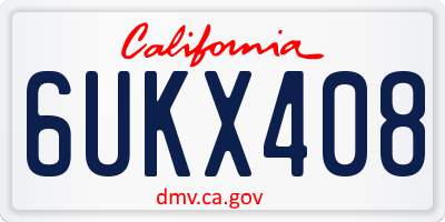 CA license plate 6UKX408
