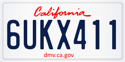 CA license plate 6UKX411