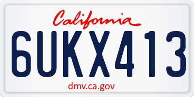 CA license plate 6UKX413