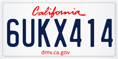CA license plate 6UKX414
