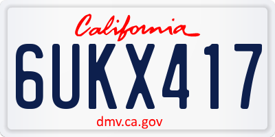 CA license plate 6UKX417