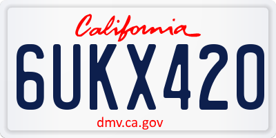 CA license plate 6UKX420
