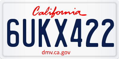 CA license plate 6UKX422