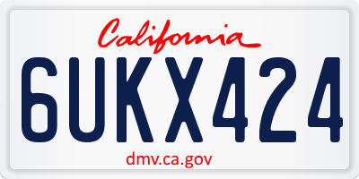 CA license plate 6UKX424