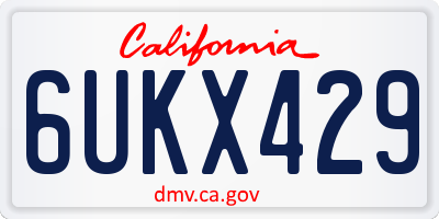 CA license plate 6UKX429