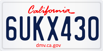 CA license plate 6UKX430