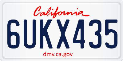 CA license plate 6UKX435