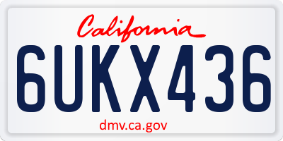CA license plate 6UKX436