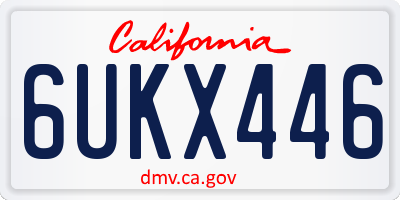CA license plate 6UKX446
