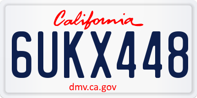 CA license plate 6UKX448
